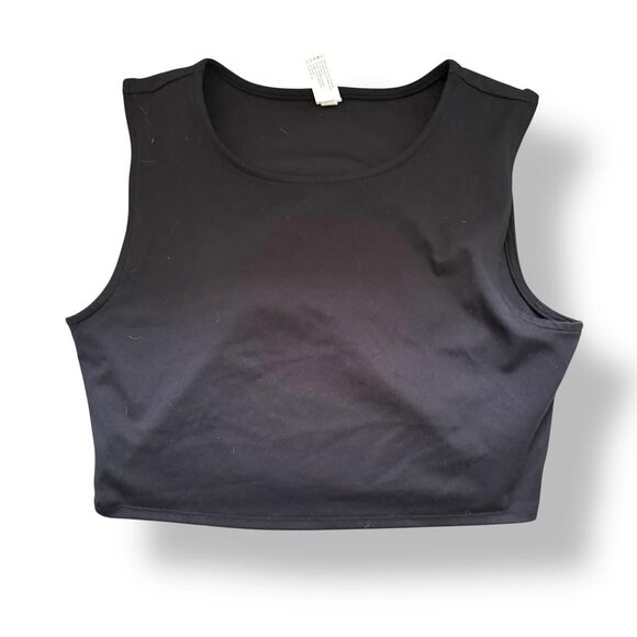 Yogalicious Tops - Yogalicious Black Cropped Tank Top | Size L | Athleisure Muscle Tank